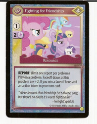 Size: 501x640 | Tagged: safe, derpibooru import, applejack, fluttershy, pinkie pie, rainbow dash, rarity, twilight sparkle, earth pony, pegasus, pony, unicorn, ccg, enterplay, mane six, merchandise, mlp trading card game