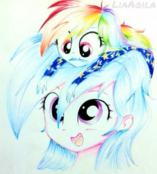 Size: 1854x2048 | Tagged: safe, artist:liaaqila, derpibooru import, firefly, rainbow dash, human, equestria girls, awesome, cute, dashabetes, female, firefly as rainbow dash's mom, hnnng, looking at each other, mother and child, mother and daughter, parent and child, smiling, traditional art, younger