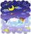 Size: 453x500 | Tagged: safe, artist:fuyuse leka, rainbow dash, pegasus, pony, blanket, cloud, cloudy, cute, moon, night, pixiv, sleeping, solo