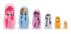 Size: 1600x761 | Tagged: safe, derpibooru import, applejack, fluttershy, pinkie pie, rainbow dash, rarity, twilight sparkle, twilight sparkle (alicorn), alicorn, earth pony, pegasus, pony, unicorn, cute, mane six, matryoshka doll, nesting doll