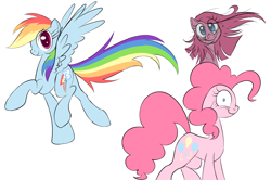 Size: 3000x1990 | Tagged: safe, artist:xxluv-bug004xx, derpibooru import, pinkie pie, rainbow dash, earth pony, pegasus, pony, female, mare, pinkamena diane pie