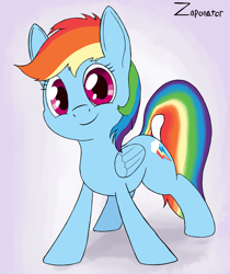 Size: 1561x1857 | Tagged: safe, artist:zaponator, derpibooru import, rainbow dash, pegasus, pony, cute, solo