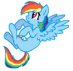 Size: 333x325 | Tagged: artist needed, safe, derpibooru import, rainbow dash, pegasus, pony, flying, looking up, simple background, solo, white background