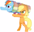 Size: 5500x5218 | Tagged: source needed, useless source url, safe, artist:maximillianveers, derpibooru import, applejack, rainbow dash, earth pony, pegasus, pony, absurd resolution, bipedal, cannon, cannon ponies, hat, simple background, transparent background, vector