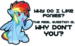 Size: 700x435 | Tagged: safe, artist:xenon, rainbow dash, pegasus, pony, dialogue, eye clipping through hair, female, mare, open mouth, raised hoof, simple background, sitting, solo, transparent background