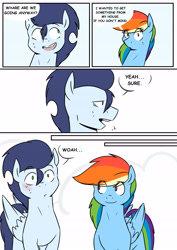 Size: 4961x6992 | Tagged: safe, artist:lrusu, derpibooru import, rainbow dash, soarin', pegasus, pony, comic:rainbow crush, absurd resolution, comic, male, shipping, soarindash, straight