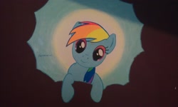 Size: 3264x1952 | Tagged: safe, rainbow dash, pegasus, pony, mural, russian, solo, wall