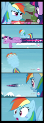 Size: 1280x3600 | Tagged: safe, screencap, rainbow dash, twilight sparkle, twilight sparkle (alicorn), alicorn, pegasus, pony, testing testing 1-2-3, twilight's kingdom, female, hub logo, mare