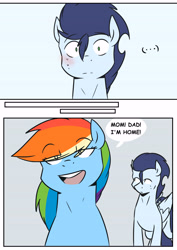 Size: 4961x6992 | Tagged: safe, artist:lrusu, derpibooru import, rainbow dash, soarin', pegasus, pony, comic:rainbow crush, absurd resolution, comic