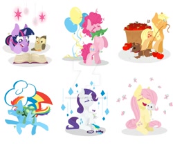 Size: 1024x860 | Tagged: safe, artist:darkestsunset, derpibooru import, angel bunny, applejack, fluttershy, gummy, opalescence, owlowiscious, pinkie pie, rainbow dash, rarity, tank, twilight sparkle, winona, earth pony, pegasus, pony, unicorn, cutie mark background, filly, filly applejack, filly fluttershy, filly pinkie pie, filly rainbow dash, filly rarity, filly twilight sparkle, mane six, plushie, watermark