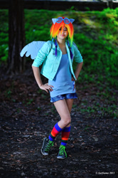 Size: 681x1024 | Tagged: safe, rainbow dash, human, cosplay, irl, irl human, photo, solo