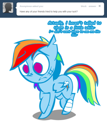 Size: 660x770 | Tagged: safe, artist:lazy, rainbow dash, pegasus, pony, ask, ask dashed rainbow, solo, tumblr