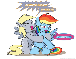 Size: 1018x800 | Tagged: safe, artist:ladyanidraws, derpy hooves, rainbow dash, pegasus, pony, female, hug, mare