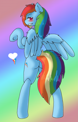 Size: 799x1257 | Tagged: safe, artist:wigglywolf, rainbow dash, pegasus, pony, plot, rainbutt dash, solo