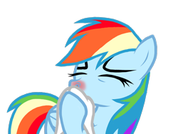 Size: 2048x1536 | Tagged: safe, artist:proponypal, rainbow dash, pegasus, pony, cold, handkerchief, nose blowing, red nosed, sick, solo, tissue