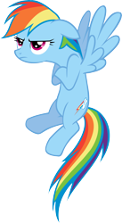 Size: 3770x6868 | Tagged: safe, artist:drewdini, rainbow dash, pegasus, pony, absurd resolution, angry, flying, simple background, solo, transparent background, unamused, vector