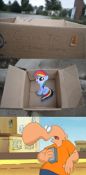 Size: 1320x2656 | Tagged: safe, rainbow dash, pegasus, pony, dashie meme, evil people finding dash meme, exploitable meme, kleines arschloch, little asshole, meme