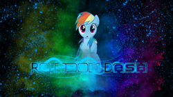 Size: 1920x1080 | Tagged: safe, artist:sgtwaflez, rainbow dash, pegasus, pony, blue coat, female, mare, multicolored mane, solo, wallpaper