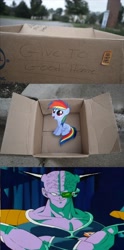 Size: 1320x2656 | Tagged: safe, rainbow dash, pegasus, pony, captain ginyu, dashie meme, dragon ball z, evil people finding dash meme, exploitable meme, meme