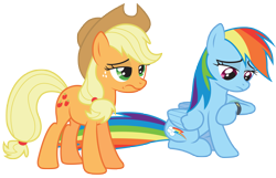 Size: 7779x5000 | Tagged: safe, artist:rainbowderp98, derpibooru import, applejack, rainbow dash, earth pony, pegasus, pony, too many pinkie pies, .ai available, .svg available, absurd resolution, bored, simple background, transparent background, vector, watch