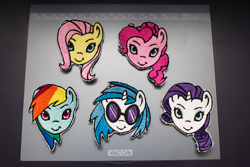 Size: 900x600 | Tagged: safe, artist:elysiagriffin, derpibooru import, dj pon-3, fluttershy, pinkie pie, rainbow dash, rarity, vinyl scratch, earth pony, pegasus, pony, unicorn, craft