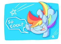 Size: 750x550 | Tagged: safe, artist:nyankamedon, rainbow dash, pegasus, pony, blue coat, female, mare, multicolored mane, pixiv, solo