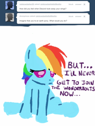 Size: 768x1024 | Tagged: safe, rainbow dash, earth pony, pony, ask, race swap, rainbowdashtellsitlikeitis, tumblr