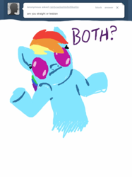 Size: 500x667 | Tagged: safe, rainbow dash, pegasus, pony, ask, rainbowdashtellsitlikeitis, sexuality, tumblr