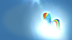 Size: 1920x1080 | Tagged: safe, artist:lugiponi, artist:noirpony, rainbow dash, pegasus, pony, eyes closed, lens flare, simple background, solo, vector, wallpaper