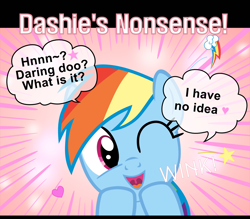 Size: 1600x1400 | Tagged: safe, artist:s.guri, rainbow dash, pegasus, pony, americano exodus, cute, denial, happy, heart, looking at you, open mouth, parody, smiling, solo, stars, uvula, vector, wink