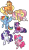 Size: 800x1378 | Tagged: safe, artist:kaceymeg, derpibooru import, applejack, fluttershy, pinkie pie, rainbow dash, rarity, twilight sparkle, earth pony, pegasus, pony, rabbit, unicorn, balloon, book, lasso, magic, mane six