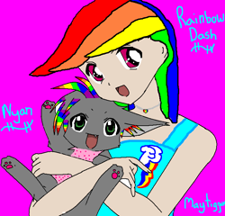 Size: 717x689 | Tagged: safe, artist:maytigger, rainbow dash, human, humanized, nyan cat