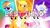 Size: 6000x3360 | Tagged: safe, artist:kart6, derpibooru import, apple bloom, applejack, rainbow dash, rarity, scootaloo, sweetie belle, earth pony, pegasus, pony, unicorn, absurd resolution, clothes, cutie mark crusaders, eyes closed, scarf, sisters, sitting, smiling, vector, wallpaper, wonderbolt trainee uniform