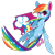 Size: 2449x2449 | Tagged: safe, artist:snow angel, derpibooru import, rainbow dash, pegasus, pony, cutie mark, flying, looking at you, raised hoof, simple background, smiling, solo, transparent background