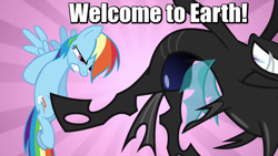 Size: 640x360 | Tagged: safe, screencap, rainbow dash, changeling, pegasus, pony, a canterlot wedding, 4th of july, id4, image macro, independence day (movie), meme, reference, will smith