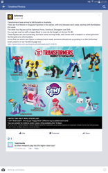 Size: 1600x2560 | Tagged: safe, derpibooru import, fluttershy, pinkie pie, rainbow dash, rarity, twilight sparkle, twilight sparkle (alicorn), alicorn, earth pony, pegasus, pony, unicorn, android, australia, bumblebee, clash of hasbro's titans, drift, facebook, grimlock, mcdonald's, mcdonald's happy meal toys, my little pony logo, optimus prime, strongarm, toy, transformers, transformers robots in disguise (2015)