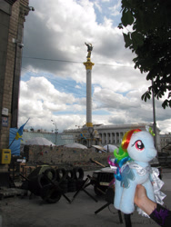 Size: 2112x2816 | Tagged: safe, artist:nocturnallona, rainbow dash, irl, kiev, kyiv, photo, plushie, ponies around the world, ukraine