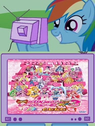 Size: 1304x1724 | Tagged: safe, rainbow dash, pegasus, pony, dvd, exploitable meme, meme, obligatory pony, out of character, pretty cure, tv meme