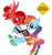 Size: 600x636 | Tagged: safe, artist:panda-jenn, derpibooru import, edit, daring do, rainbow dash, scootaloo, tank, oc, oc:spicy demon, pegasus, pony, bathrobe, clothes, dashie slippers, reading, scootalove, slippers, tank slippers, teddy bear, work-in-progress