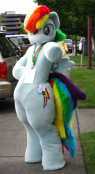 Size: 1051x1920 | Tagged: safe, artist:koowan, rainbow dash, human, cosplay, fursuit, irl, irl human, photo, solo