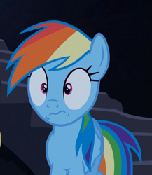 Size: 867x997 | Tagged: safe, screencap, rainbow dash, pegasus, pony, castle mane-ia, face, solo