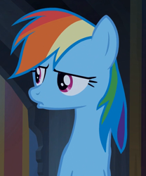 Size: 839x1007 | Tagged: safe, screencap, rainbow dash, pegasus, pony, castle mane-ia, cute, face, pouting, solo