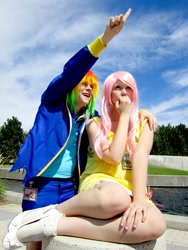 Size: 720x960 | Tagged: safe, fluttershy, rainbow dash, human, cosplay, irl, irl human, photo