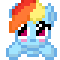 Size: 60x60 | Tagged: safe, artist:rocketsex, derpibooru import, rainbow dash, pegasus, pony, blushing, pixel art, solo