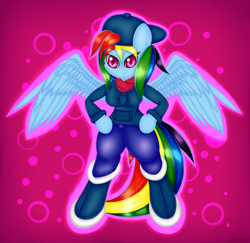 Size: 3148x3066 | Tagged: safe, artist:jcace, rainbow dash, pegasus, pony, semi-anthro, breasts, female, solo