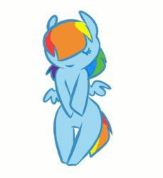 Size: 500x545 | Tagged: safe, artist:atryl, edit, rainbow dash, pegasus, pony, blue coat, female, mare, multicolored mane, solo