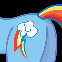 Size: 2000x2000 | Tagged: safe, artist:wolfgangthe3rd, rainbow dash, pegasus, pony, butt, butt only, cutie mark, featureless crotch, female, flank, plot, rainbutt dash, simple background, solo