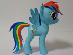 Size: 1080x810 | Tagged: safe, artist:robi, rainbow dash, pegasus, pony, papercraft, pixiv, solo