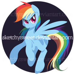 Size: 800x800 | Tagged: safe, artist:sketchysweet, rainbow dash, pegasus, pony, female, mare, simple background, solo