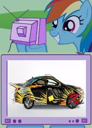Size: 2304x3208 | Tagged: safe, rainbow dash, pegasus, pony, car, exploitable meme, meme, obligatory pony, tv meme